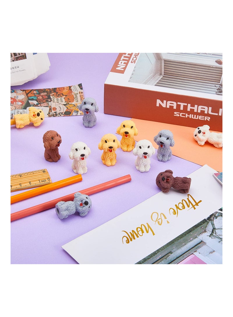 24PCS 3D Dog Pencil Top Erasers, Cute Animal Pencil Erasers Funny Dog Pencil Eraser Toppers Pet Puppy Eraser Caps Cute Dog-Themed Pencil Erasers for Kids Birthday Gifts School Stationery Supplies - Image 4