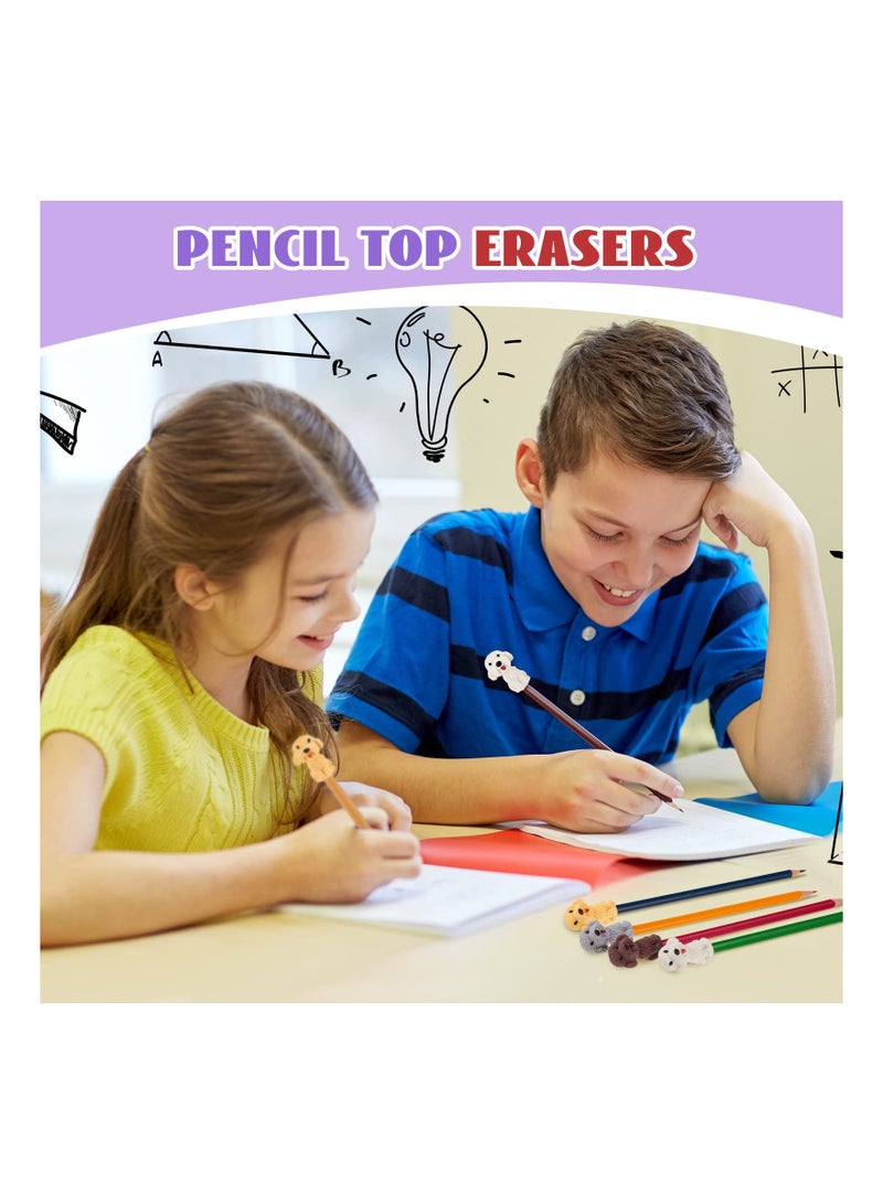 24PCS 3D Dog Pencil Top Erasers, Cute Animal Pencil Erasers Funny Dog Pencil Eraser Toppers Pet Puppy Eraser Caps Cute Dog-Themed Pencil Erasers for Kids Birthday Gifts School Stationery Supplies - Image 5