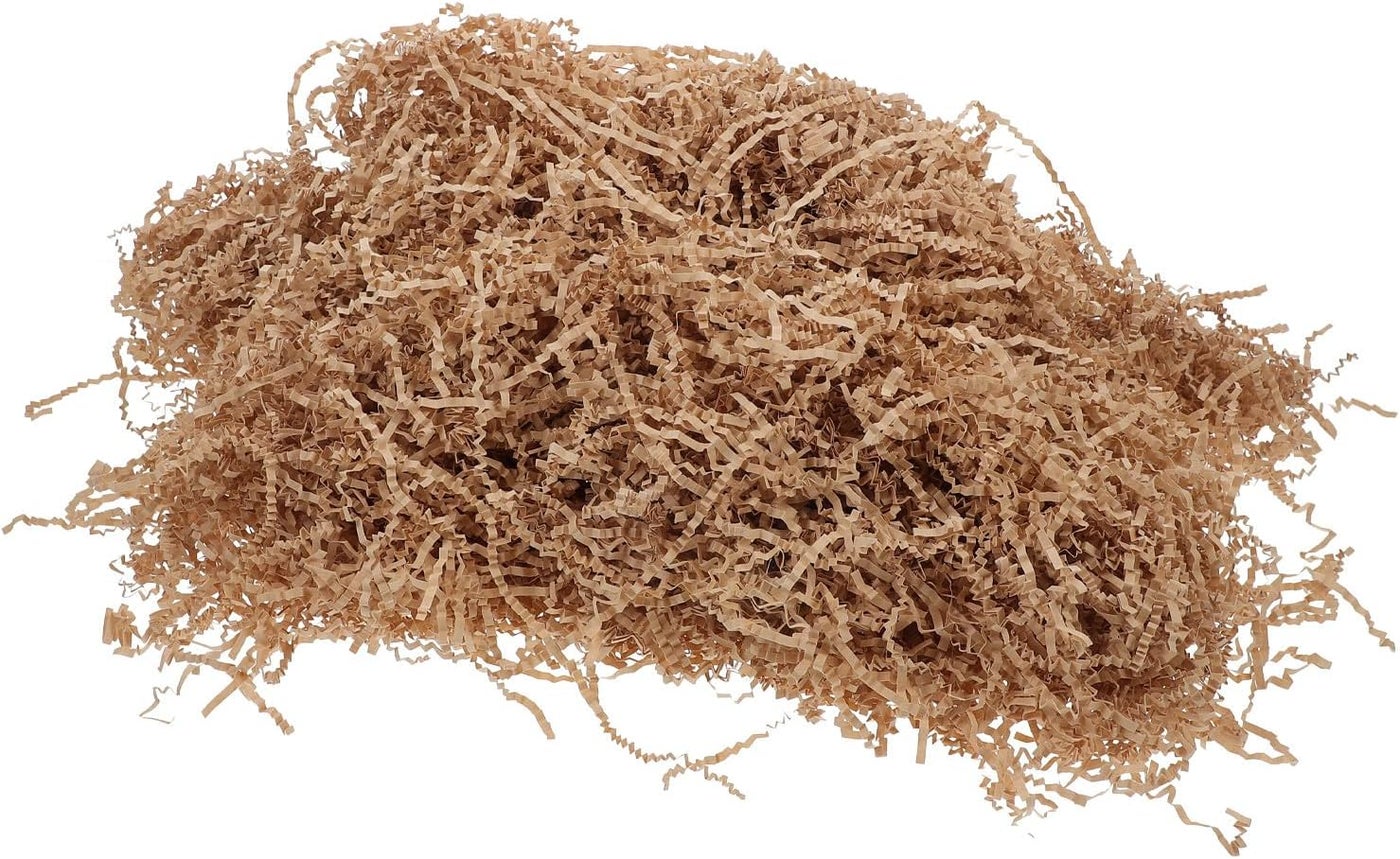 Proper storage environment DOITOOL Raffia Paper Shreds Crinkle Cut Paper Filler 1kg Khaki Color Basket and Box Packaging Decorative Filling for Party and Holiday Wrapping Storage transit efficiency bu