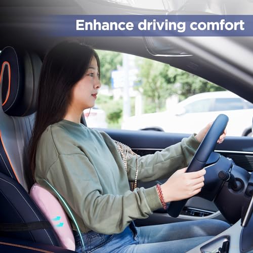 BYMECOST Lumbar Support Pillow for Office Chair, Car Lumbar Pillow Lower Back Pain Relief, Memory Foam Back Cushion with Adjustable Straps, Ergonomic Chair Back Pillow for Gaming Chair, Car, Bed (PINK) - Image 4