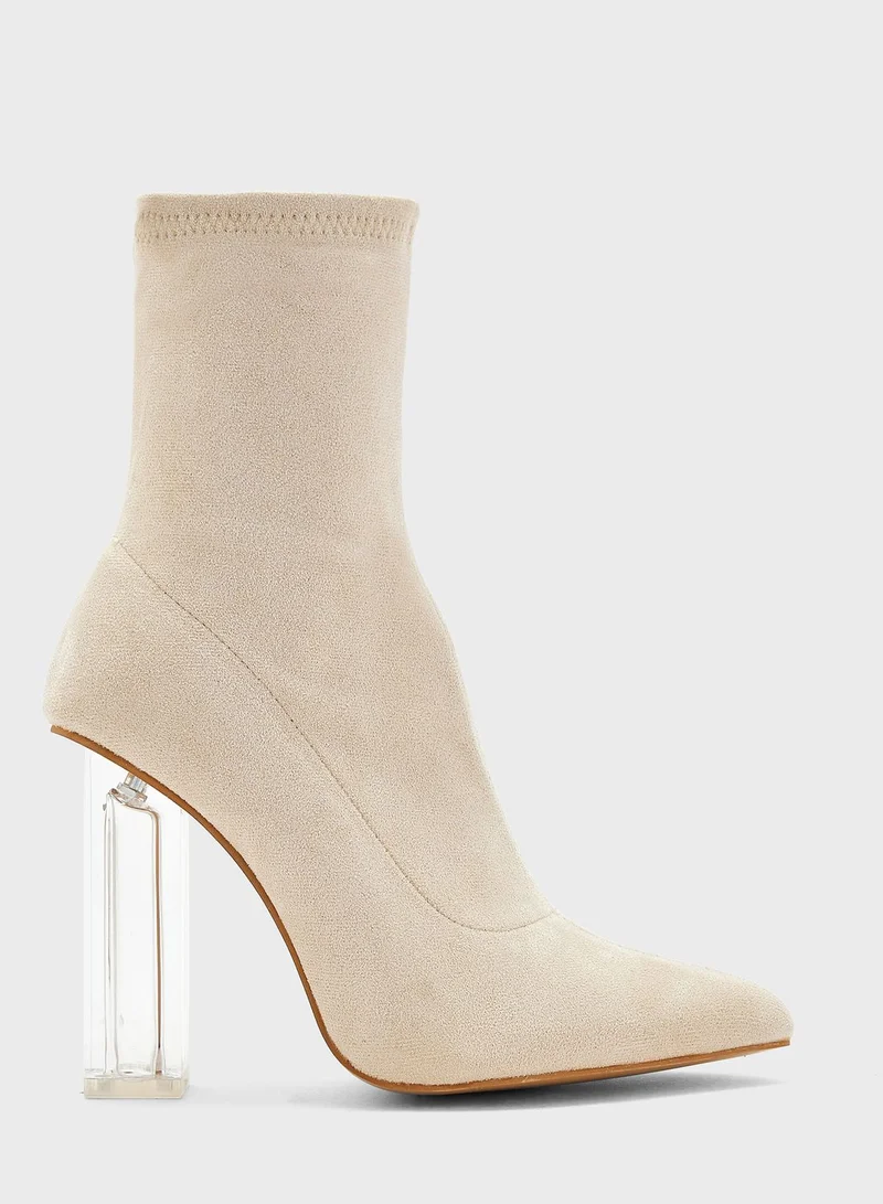 ELLA Clear Heel Pointed Boot