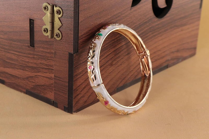 STYOLLO Stylish Alloy Enamel Metal Bracelet Set For Women & Girls | Beautiful Cuff Kada Charm Gift for Birthday | Designer Bracelet | Gift For Girls | Perfect Wedding & Festival Bracelet Accessories - Image 4