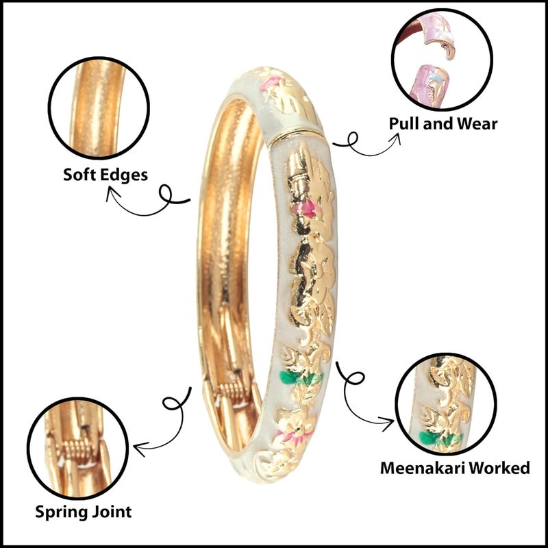 STYOLLO Stylish Alloy Enamel Metal Bracelet Set For Women & Girls | Beautiful Cuff Kada Charm Gift for Birthday | Designer Bracelet | Gift For Girls | Perfect Wedding & Festival Bracelet Accessories - Image 5