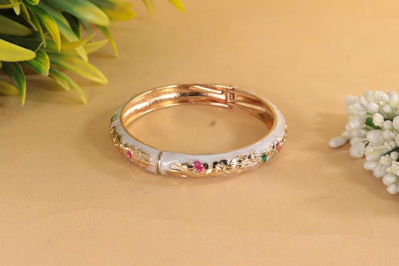 STYOLLO Stylish Alloy Enamel Metal Bracelet Set For Women & Girls | Beautiful Cuff Kada Charm Gift for Birthday | Designer Bracelet | Gift For Girls | Perfect Wedding & Festival Bracelet Accessories - Image 3