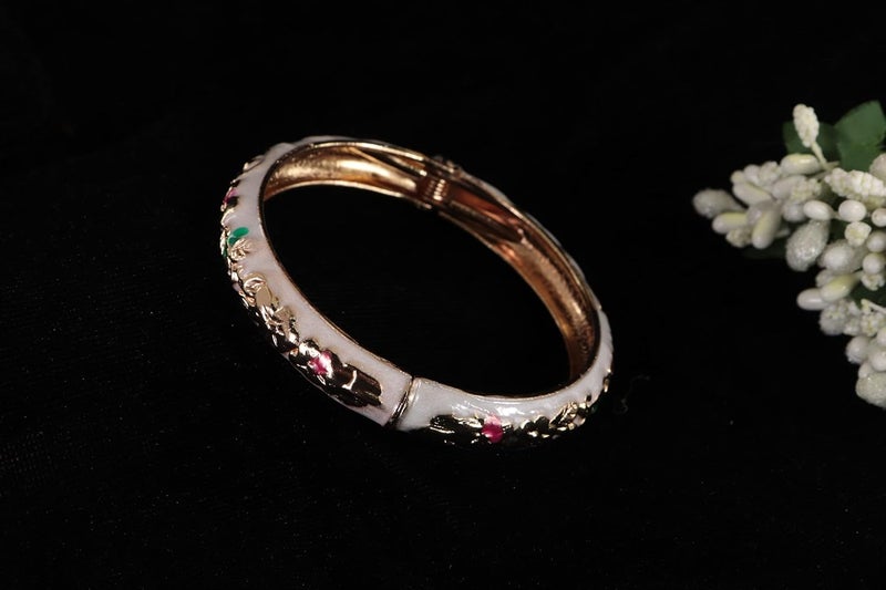 STYOLLO Stylish Alloy Enamel Metal Bracelet Set For Women & Girls | Beautiful Cuff Kada Charm Gift for Birthday | Designer Bracelet | Gift For Girls | Perfect Wedding & Festival Bracelet Accessories - Image 2
