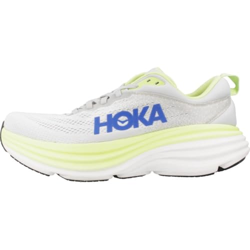Hoka Men's Bondi 8 Sneaker, Stardust/Lettuce, 9 - Image 2