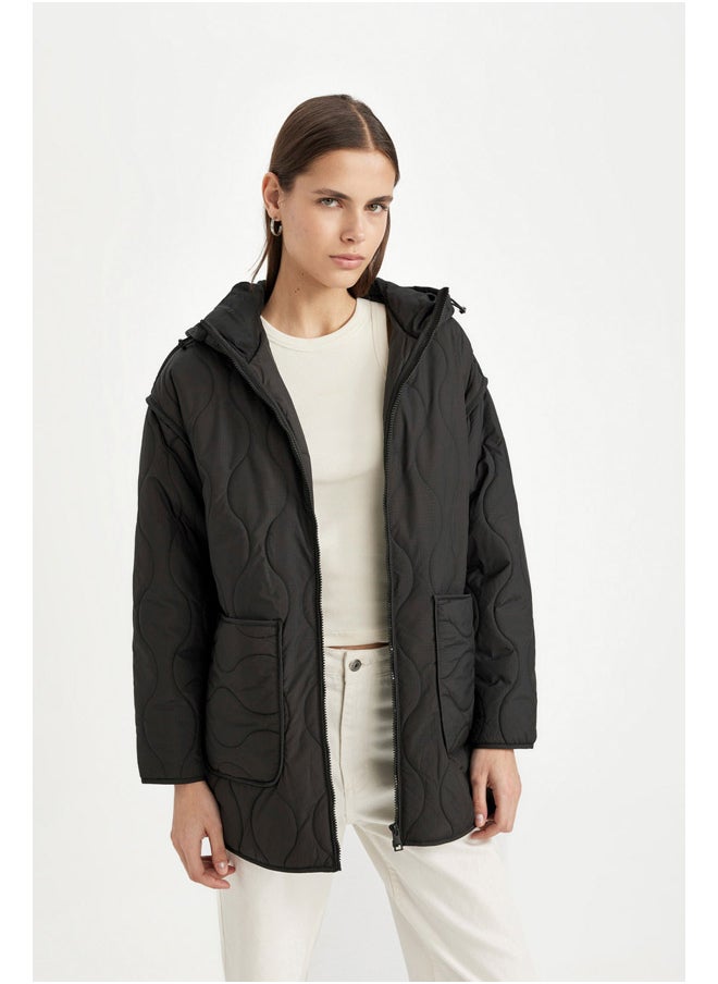 DeFacto Woman Regular Fit Hooded Light Parka  - Image 3