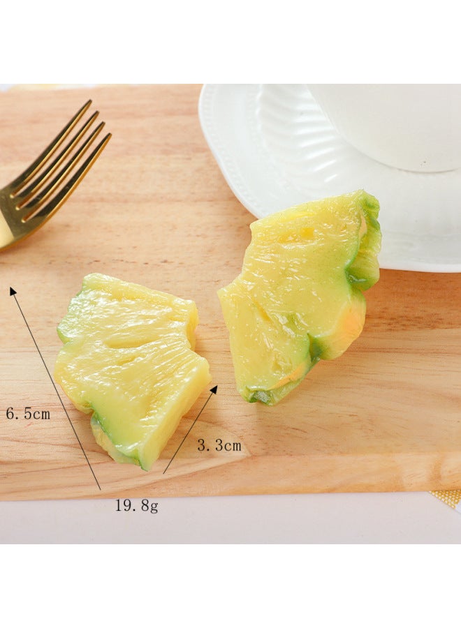Special Simulation Fruit Slice Model Banana Slice Yellow Peach Watermelon Slice Kiwi Fruit Slice Apple Slice Pineapple-Color:Pineapple Slices-light Color (model)-Specifications:1:1 Physical Size  - Image 1