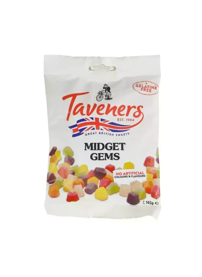 Taveners Taveners Great British Sweets Colorful Midget Gems- 165gms  - Image 1