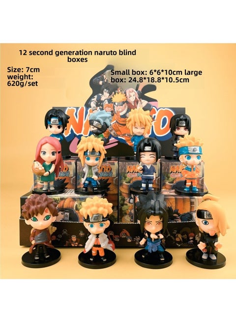 Naruto Hand-made Blind Box Sasuke Broadsword Kakashi Uchiha Mustela Storm Water Gate Model-Color:12 Types Of Second-generation Naruto Blind Boxes Are Random
