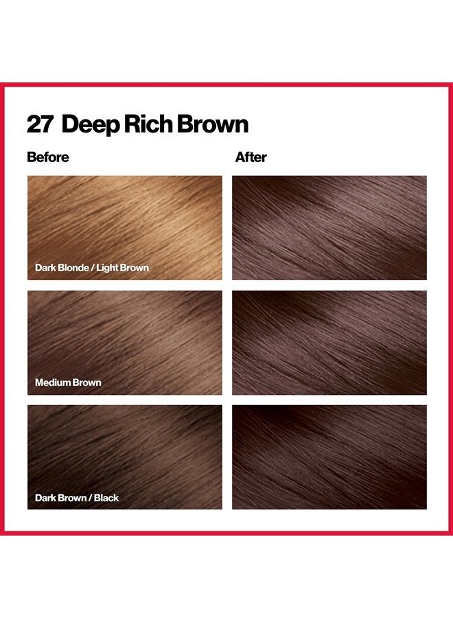 Revlon Permanent Hair Color, Permanent Hair Dye, Colorsilk with 100% Gray Coverage, Ammonia-Free, Keratin and Amino Acids, 27 Deep Rich Brown, 4.4 Oz (Pack of 3) - Image 2