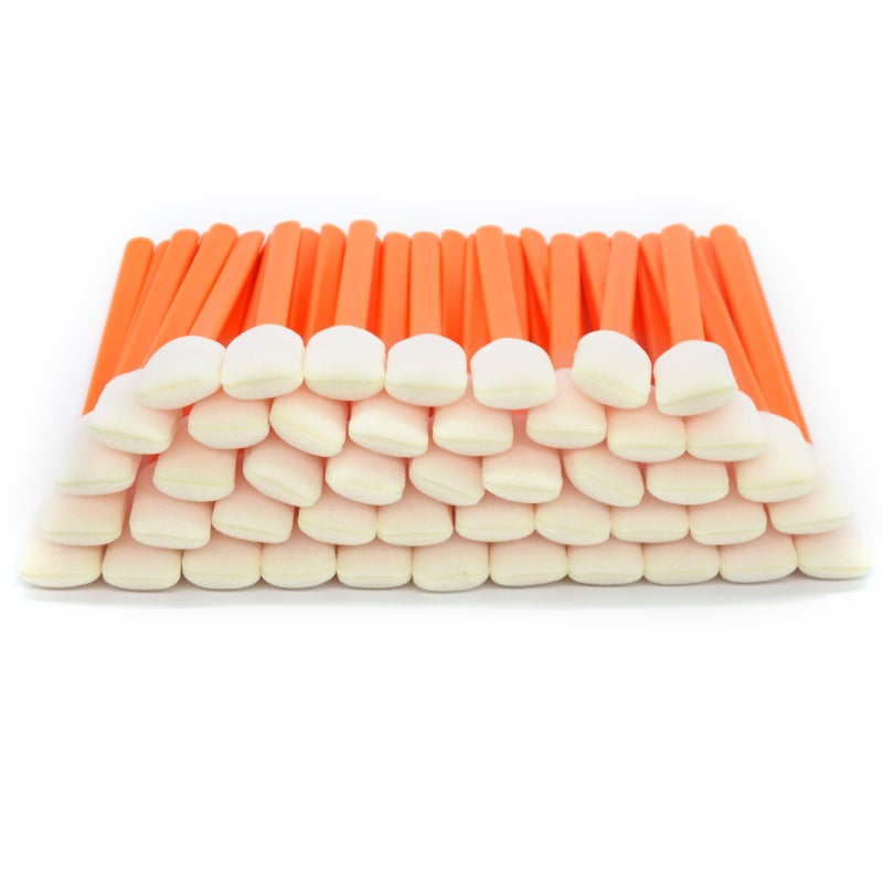 ZIZNBA 200pcs 5.11" Square Rectangle Foam Cleaning Swab Sticks for Solvent Format Inkjet Printer Roland Optical Equipment (Orange) - Image 1