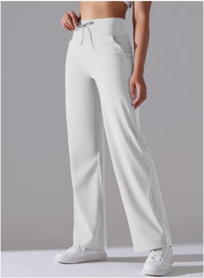 RedMapleTEK Nine Points Wide Leg High Waist Elastic Breathable Casual Pocket Jogging Pants for Running Fitness Yoga - Image 4