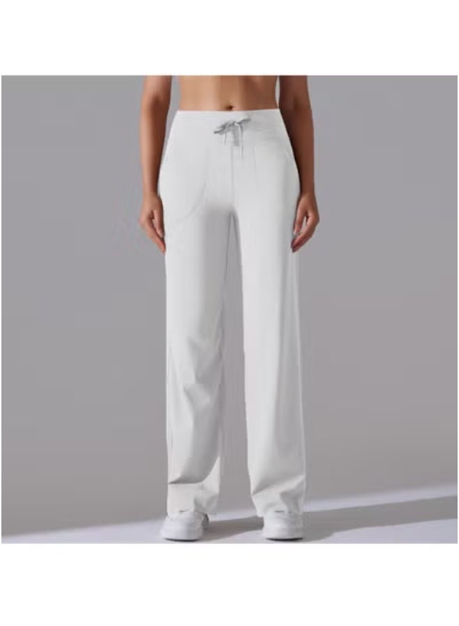 RedMapleTEK Nine Points Wide Leg High Waist Elastic Breathable Casual Pocket Jogging Pants for Running Fitness Yoga - Image 1