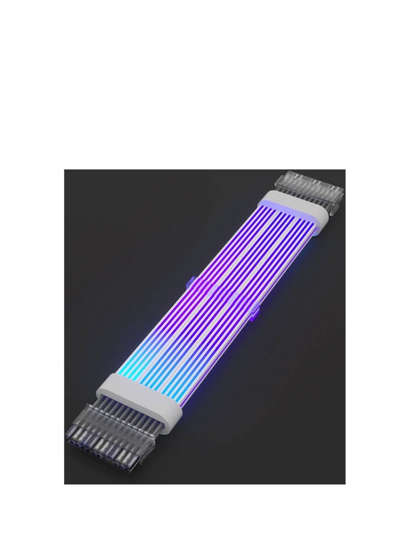 WJCOOLMAN كابل تمديد WJCOOLMAN ARGB 24-دبوس، 5V 3-دبوس ARGB مزامنة، سيليكون / TPE (مرن)، 18 AWG نحاس، أبيض | 24-دبوس ATX - Image 1