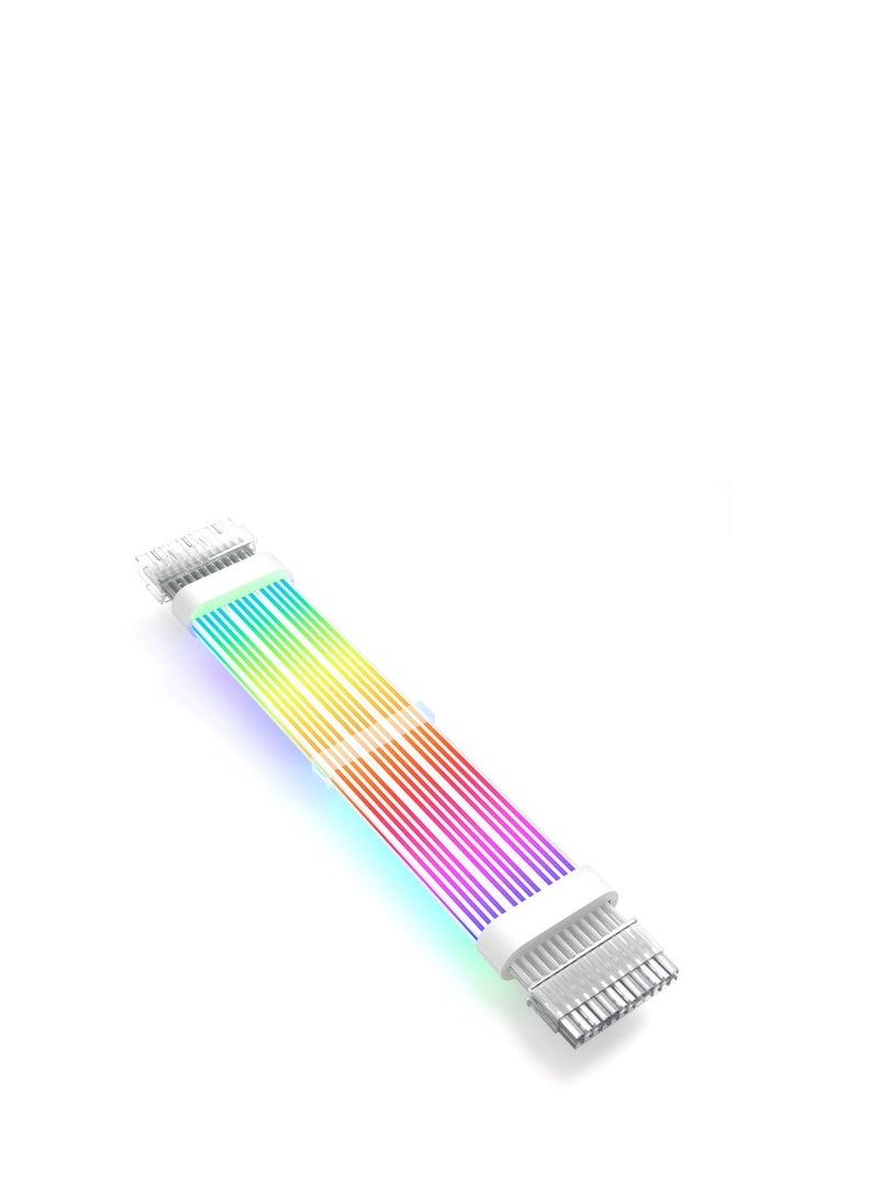 WJCOOLMAN كابل تمديد WJCOOLMAN ARGB 24-دبوس، 5V 3-دبوس ARGB مزامنة، سيليكون / TPE (مرن)، 18 AWG نحاس، أبيض | 24-دبوس ATX - Image 5
