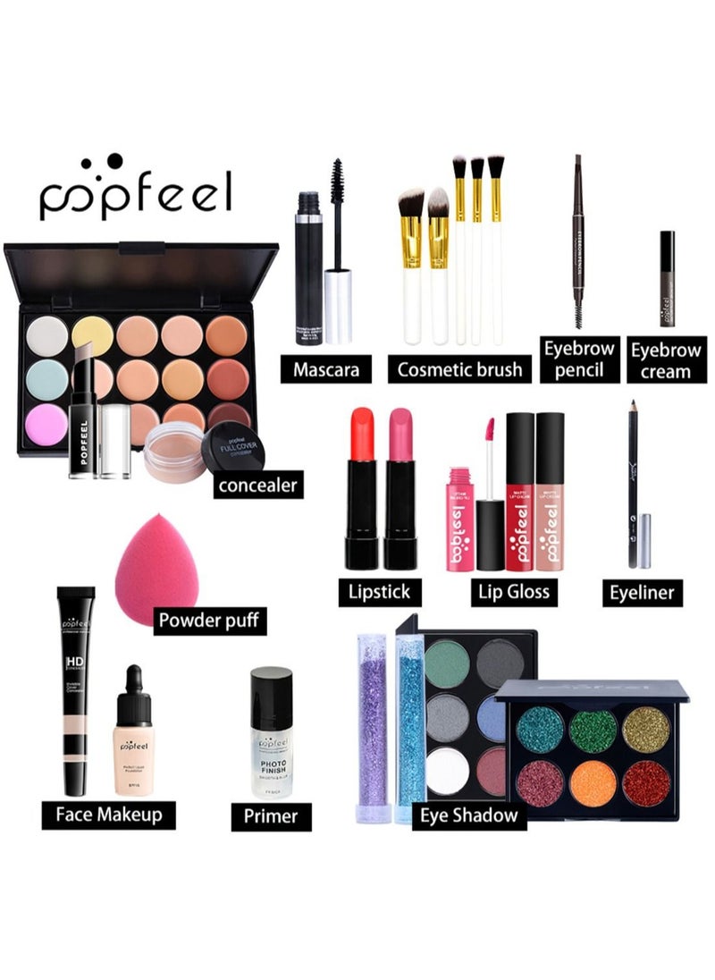 popfeel - Makeup Kit All in One Multi-Purpose Makeup Set Professional Designed for Women Full Kit Makeup Must-Have Starter Kit Suitable for Beginners and Professionals 26 Pcs Set - Image 1