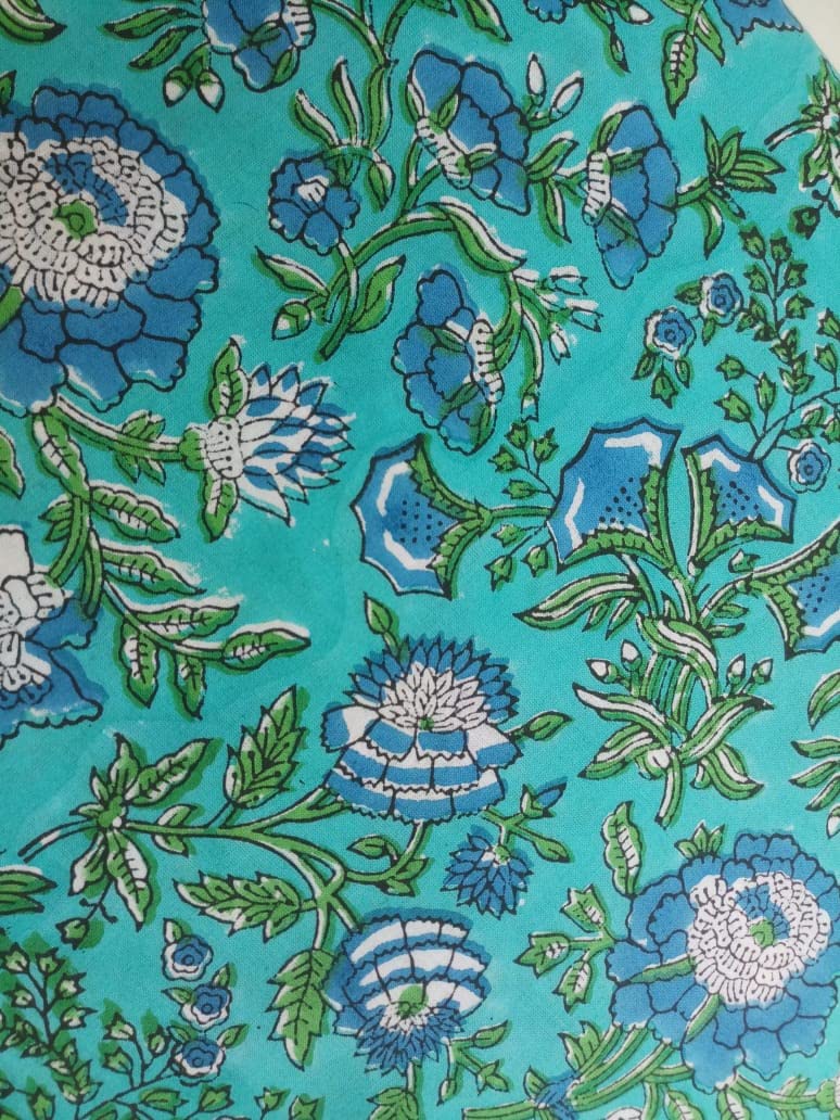 Kalap Floral Printed Cotton Cloth Materiel Indian Cotton Hand Block Print Fabric Running Jaipuri Hand Block Printed Women Dress Material Kurtis Natural 44 Inches Pattern 20 - Image 3