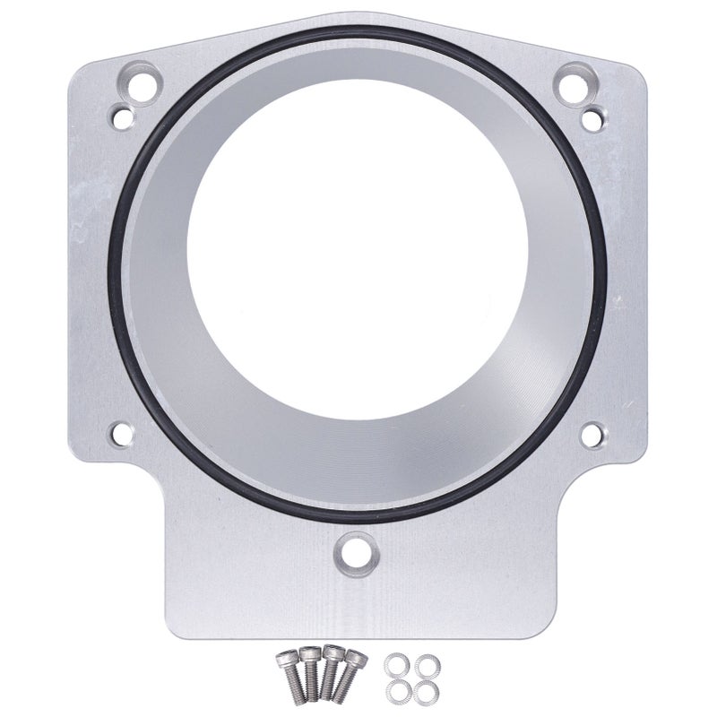 3.6in Intake Manifold Throttle Body Adapter Spacer Fit for GM GEN III LS1 LS2 LS6 LSX LS4Silver - Image 1