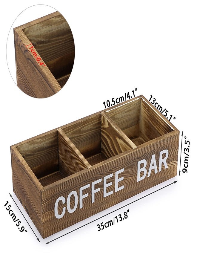 ELLDOO Coffee Pod Holder Storage Box with Removable Grids, Coffee Station Organizer for K Cup, Rustic Wooden Coffee Accessories for Counter Home Decor, Vintage Wood - Image 2