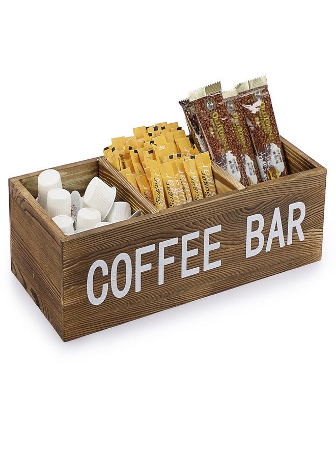 ELLDOO Coffee Pod Holder Storage Box with Removable Grids, Coffee Station Organizer for K Cup, Rustic Wooden Coffee Accessories for Counter Home Decor, Vintage Wood - Image 1
