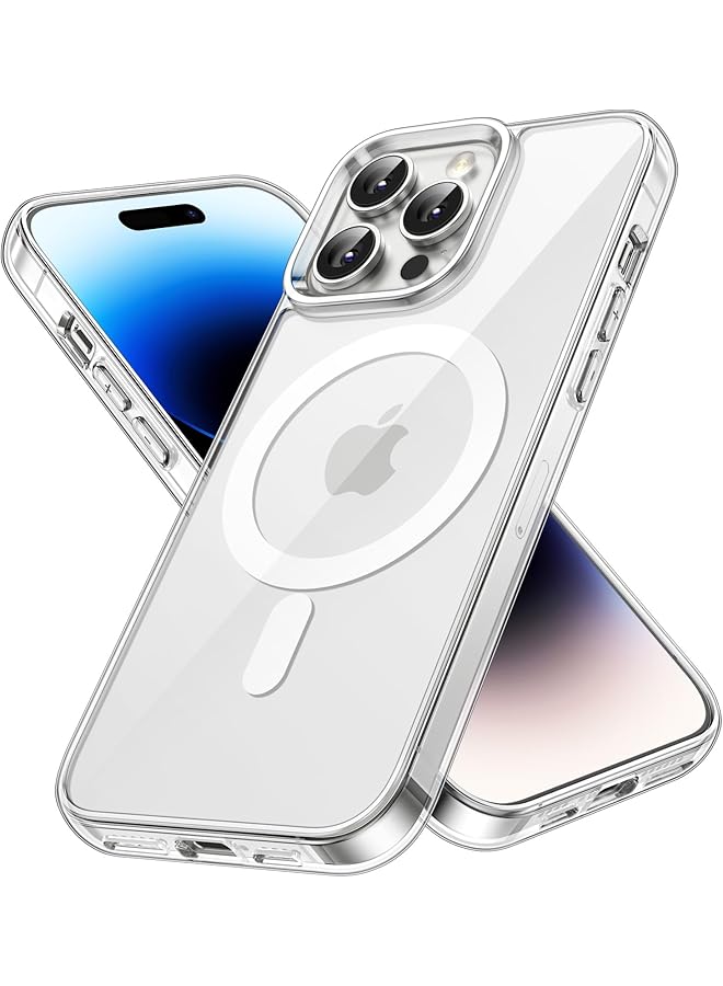 جي تيك جراب مغناطيسي لهاتف Iphone 14 Pro مقاس 6.1 بوصة متوافق مع الشحن اللاسلكي Magsafe غطاء ممتص للصدمات للهاتف مضاد للخدش شفاف - Image 1