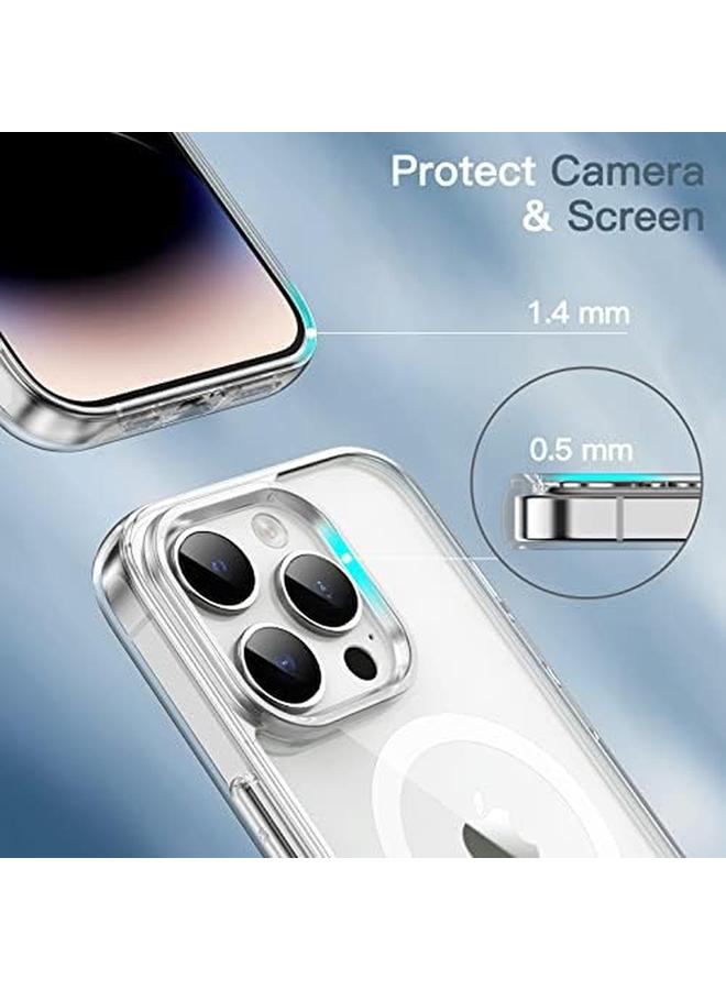 جي تيك جراب مغناطيسي لهاتف Iphone 14 Pro مقاس 6.1 بوصة متوافق مع الشحن اللاسلكي Magsafe غطاء ممتص للصدمات للهاتف مضاد للخدش شفاف - Image 5