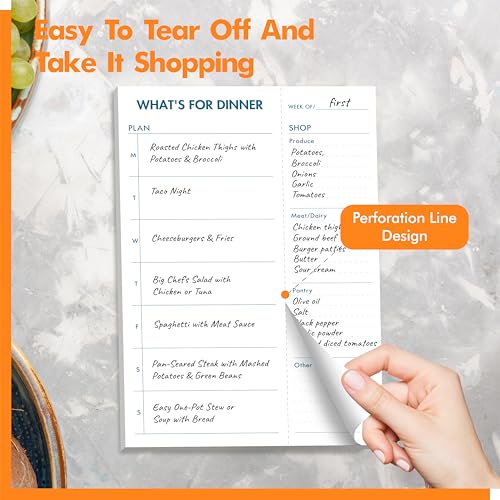 Gethelud 2 Pack Magnetic Planner Pad, What’s for Dinner & Daily Plan, Tear-off Weekly Meal Planning Grocery List Notepad, Family Dinner Menu Shopping List for Fridge, Whiteboard, 52 Sheets per Pad - Image 5
