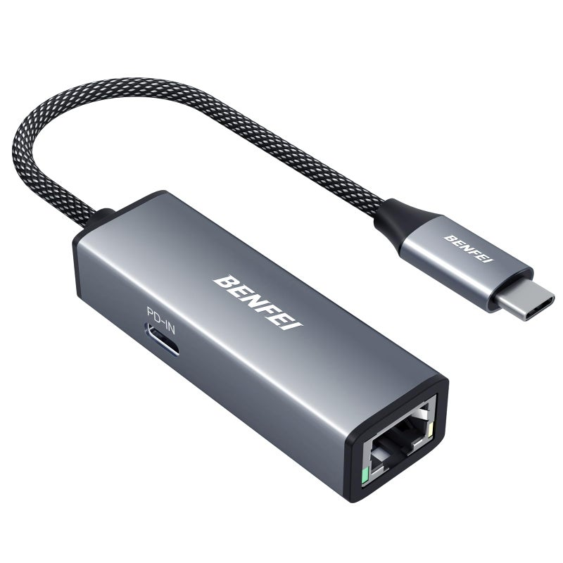 Benfei BENFEI USB-C to Ethernet Gigabit Adapter with 100W Power Delivery, Thunderbolt 3/4 to RJ45 Ethernet LAN Network Adapter Compatible with iPhone 15 Pro/Max, MacBook Pro/Air 2023, iMac  - Image 1