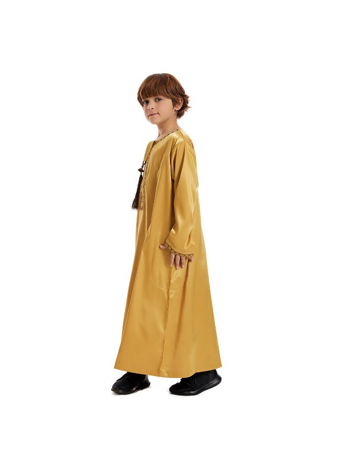 نيبمينينت فستان إسلامي للصبيان - ثوب مسلم بأكمام طويلة ورقبة مدورة مع تطريز وجيوب  - Image 4