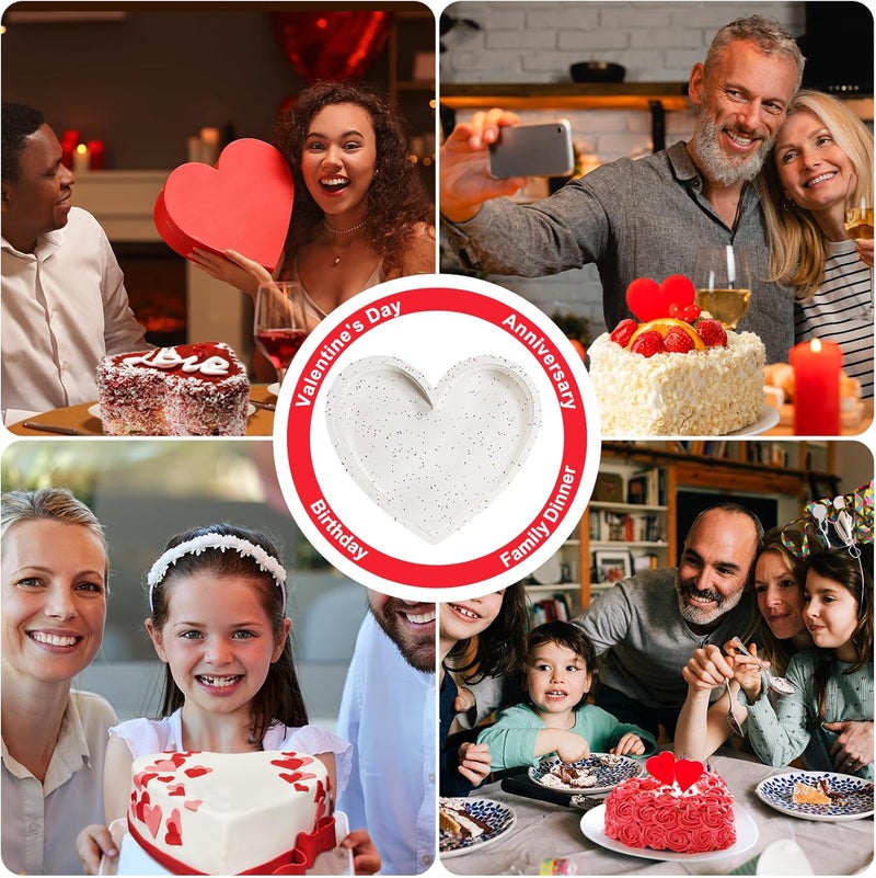 KesaPlan 2pcs Heart Shaped Cake Pans10 inch  6 inch Silicone Heart Cake Pan For Valentines day Small Heart Mold For BakingCream - Image 2