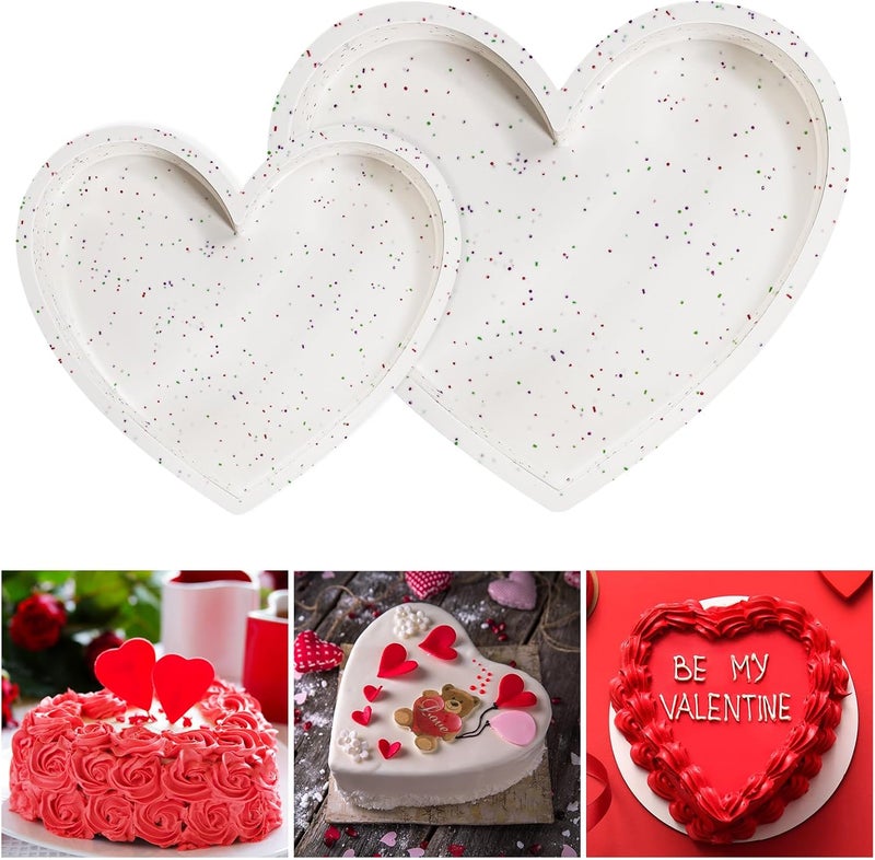 KesaPlan 2pcs Heart Shaped Cake Pans10 inch  6 inch Silicone Heart Cake Pan For Valentines day Small Heart Mold For BakingCream - Image 1