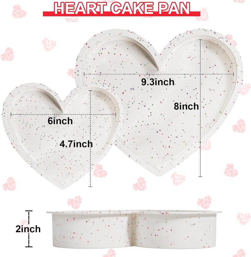 KesaPlan 2pcs Heart Shaped Cake Pans10 inch  6 inch Silicone Heart Cake Pan For Valentines day Small Heart Mold For BakingCream - Image 3