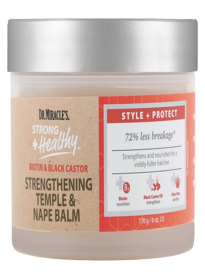 Dr. Miracle's Strong & Healthy Temple & Nape Balm. Contains Aloe Vera and Black Castor Oil for length retention and growth 6oz - Image 1