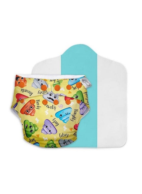 Reusable Cloth Diapers For Babiescloth Diaper Freesize Uno New Version; Cloth Diapers For Babies 3M To 3Y ; Combo Pack Of 1 Diaper + 1 Dry Feel Magic Pad Cloth Diaper Insert