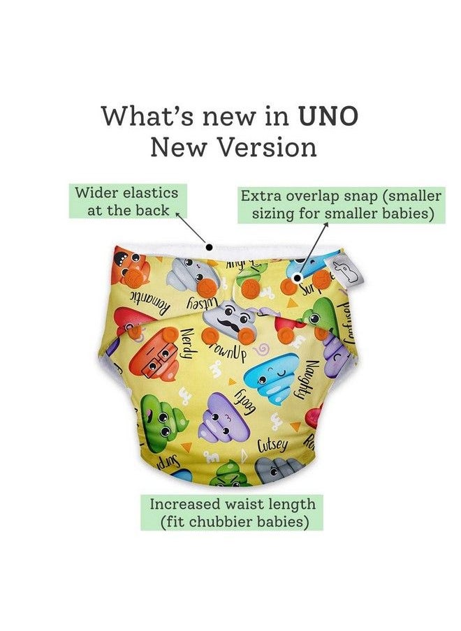 Reusable Cloth Diapers For Babiescloth Diaper Freesize Uno New Version; Cloth Diapers For Babies 3M To 3Y ; Combo Pack Of 1 Diaper + 1 Dry Feel Magic Pad Cloth Diaper Insert
