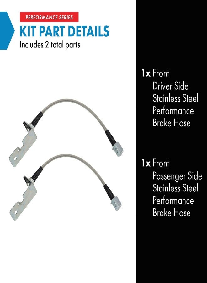 تي آر كيو طقم خراطيم فرامل أمامية عالية الأداء من TRQ، متوافق مع سيارات أكورا MDX موديل 2001-2002، وهوندا أوديسي موديل 1999-2004، وبايلوت موديل 2003-2008. - Image 2
