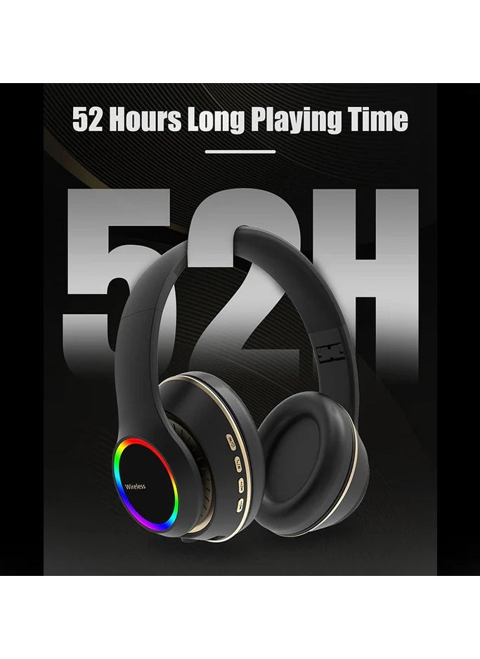 Earldom - Wireless RGB Light Headset, Heavy Bass Wireless Earphone, Stereo Wireless Music Headset,TF Card Supported Headset for Smartphones Laptop PC and More - Image 1