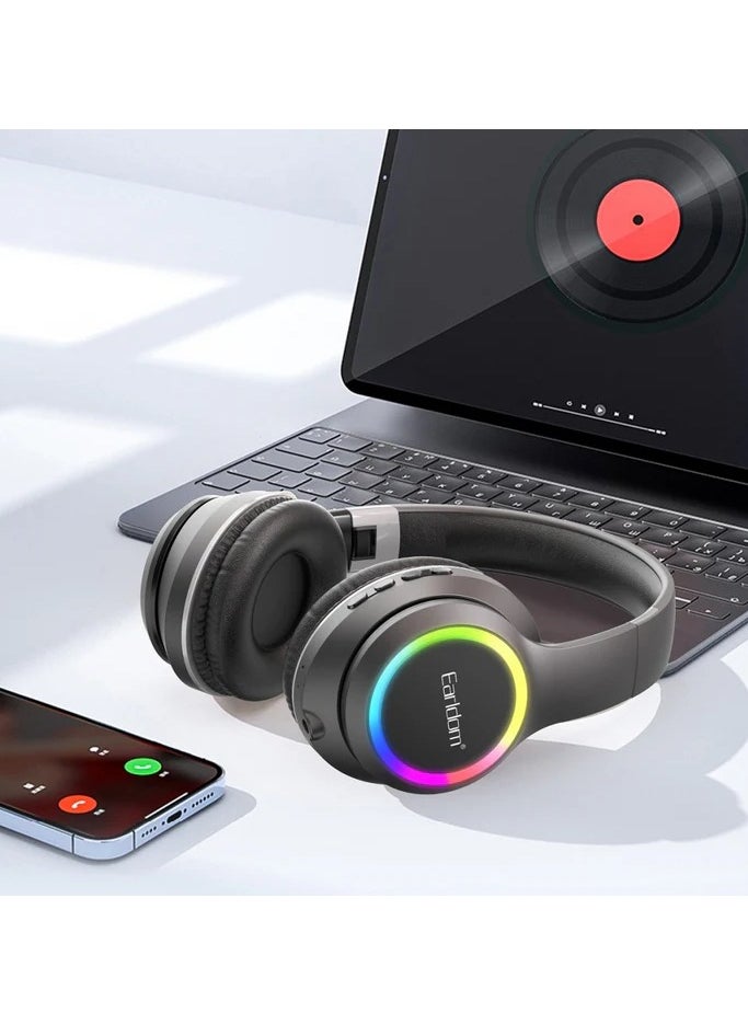 Earldom - Wireless RGB Light Headset, Heavy Bass Wireless Earphone, Stereo Wireless Music Headset,TF Card Supported Headset for Smartphones Laptop PC and More - Image 1