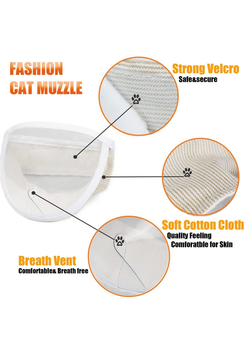 Excefore Cat Face Guard, Transparent Breathable Cat Face Mask, Cat Muzzle for Grooming, Anti-bite and Anti-licking Pet Mouth Cover, for Nail Trimming, Bathing (Size:M) - Image 3