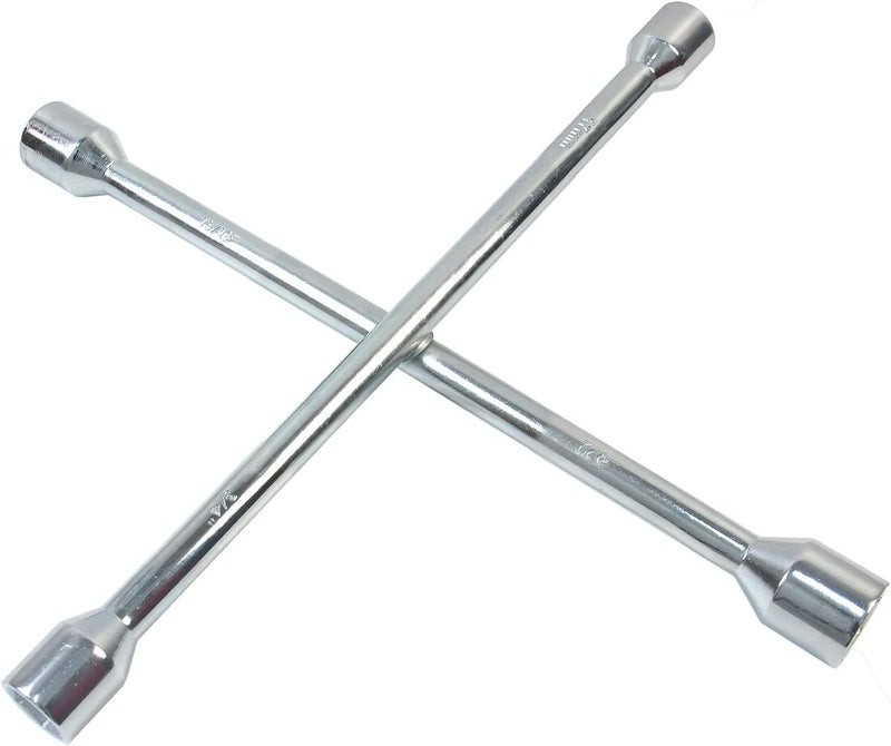14 Inch Universal Cross Wrench - Chrome Plated Surface Mirror-Polished - SAE & Metric 4-Way High Hardness & Torque Cross Spanner - Image 1
