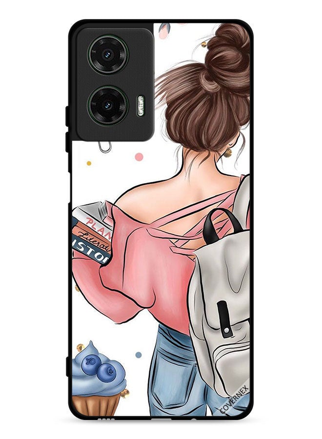 Covernex Motorola Moto G35 5G Protective Case Cover Books In Girl Hand Art - Image 1