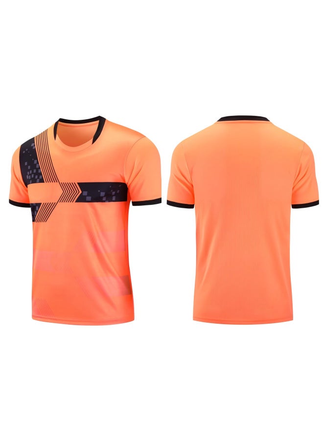 T8 Orange Summer Children's Badminton Clothing New Volleyball Training Clothing Quick-drying Breathable Mesh Football Clothing Competition Clothing Printing
