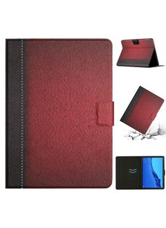 Case Cover For Huawei MediaPad M5 Lite Stitching Solid Color Smart Leather Tablet Case Red