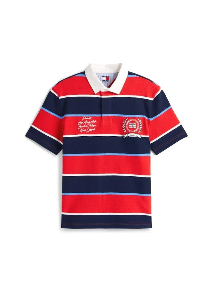 TOMMY JEANS  Relaxed Fit Rugby Stripe Embroidery Polo Shirt for Men | Best Price UAE