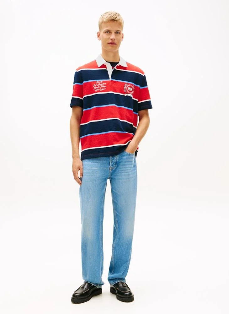 TOMMY JEANS  Relaxed Fit Rugby Stripe Embroidery Polo Shirt for Men | Best Price UAE