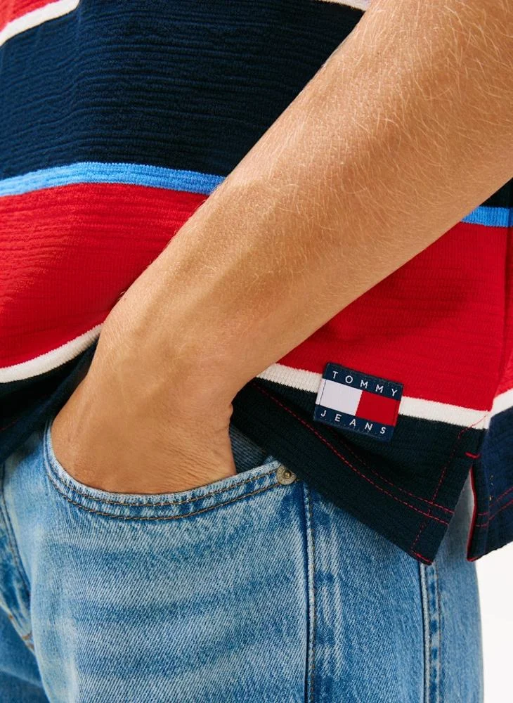 TOMMY JEANS  Relaxed Fit Rugby Stripe Embroidery Polo Shirt for Men | Best Price UAE