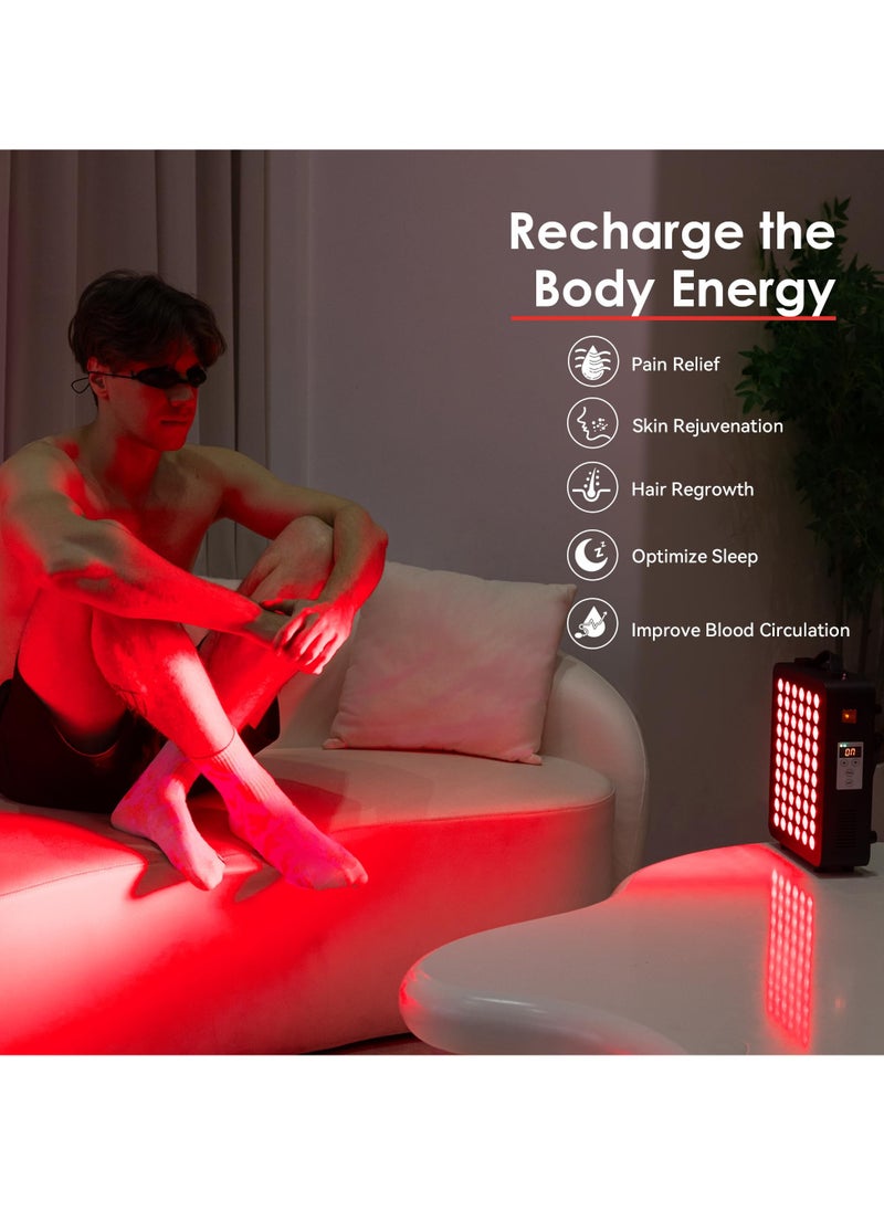 SYOSI Red Light Therapy Lamp for Face and Body, 660nm Red & 850nm Near Infrared, High Power Lamp with 60 Clinical Grade 5W LEDs, Promotes Fast Recovery, Pain Relief, Skin Health, and Anti-Aging  - Image 3