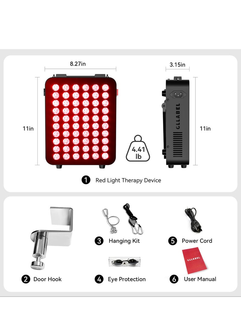 SYOSI Red Light Therapy Lamp for Face and Body, 660nm Red & 850nm Near Infrared, High Power Lamp with 60 Clinical Grade 5W LEDs, Promotes Fast Recovery, Pain Relief, Skin Health, and Anti-Aging  - Image 4