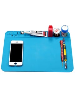 Soldering Mat 30x20cm, Silicone Heat Resistant Work Station Desk Pad for BGA Soldering Iron Workbench Cell Phone Laptop Repair (TE-509, Blue) - pzsku/ZF6243CFDCF52A677349BZ/45/_/1708092447/bee9272a-74dd-4307-abd6-4ab4e813f01b